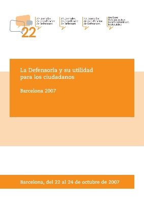 Imagen XXII Jornadas de Coordinación de Defensores del Pueblo - Barcelona, Octubre 2007